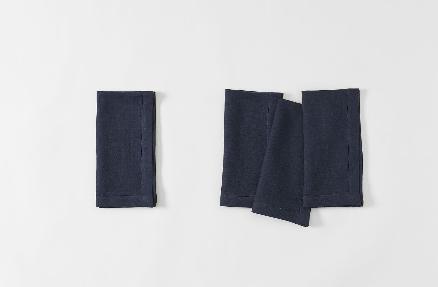 MARCH Irish Linen Hemstitch Napkin in Navy
