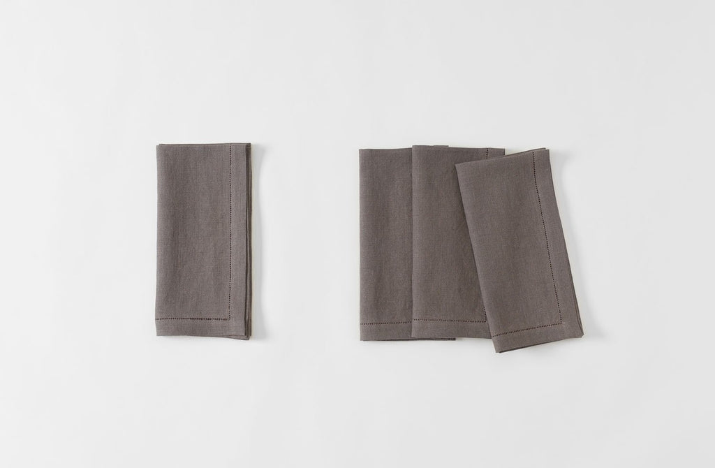 MARCH Irish Linen Hemstitch Napkin in Portobello