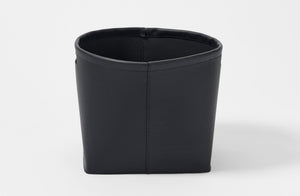 Michaël Verheyden Black Leather Curved Edge Storage Basket