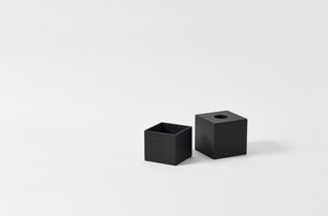 Michael Verheyden black leather tissue box.