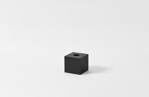 Michael Verheyden black leather tissue box.