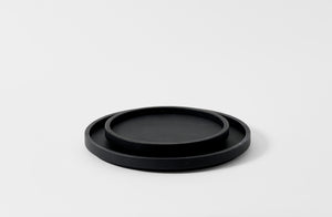 Michael Verheyden black leather circle trays. Default