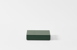 Michael Verheyden racing green leather letterbox.