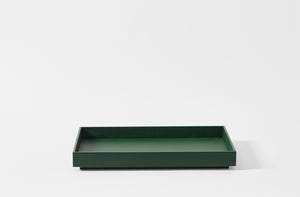 Michael Verheyden racing green leather poster tray.