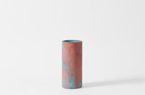 Turquoise and rust Michael Verheyden concrete vase.