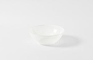 White stripe murano glass salad bowl.