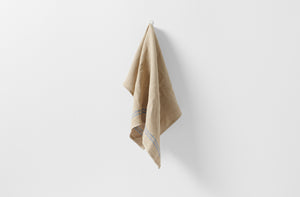 Natural blue country kitchen towel hanging 