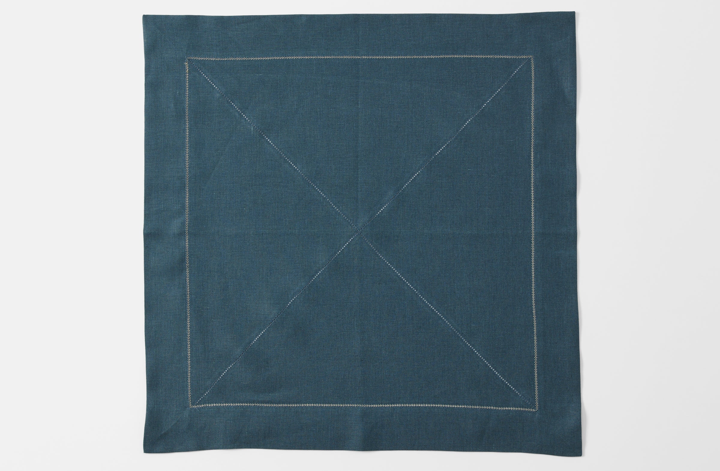 Peter Speliopoulos Ceramic Blue Linen Hemstitch Napkin