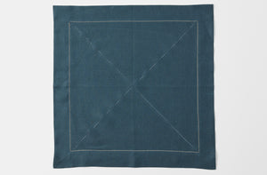 Peter Speliopoulos Ceramic Blue Linen Hemstitch Napkin