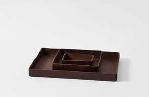 Peter Speliopoulos chestnut leather trays nested