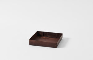 Peter Speliopoulos chestnut leather medium rectangle tray.