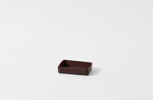 Peter Speliopoulos chestnut leather petite rectangle tray.