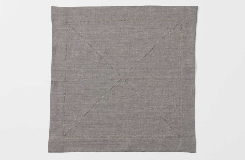 Peter Speliopoulos granite linen hemstitch napkin open