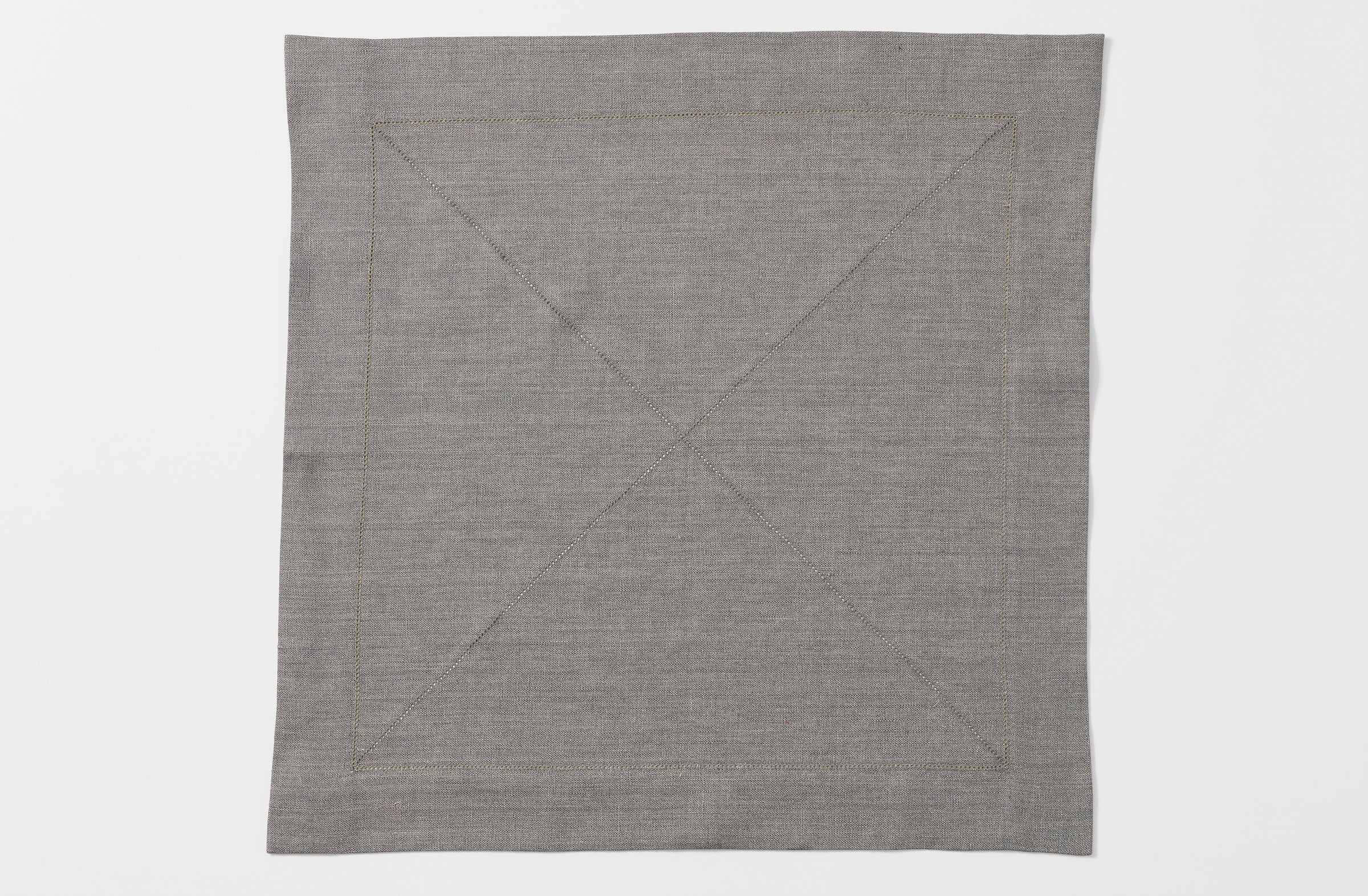 Peter Speliopoulos granite linen hemstitch napkin open