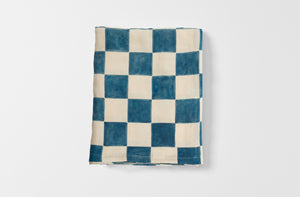 Hand Printed Large Check Tablecloth
