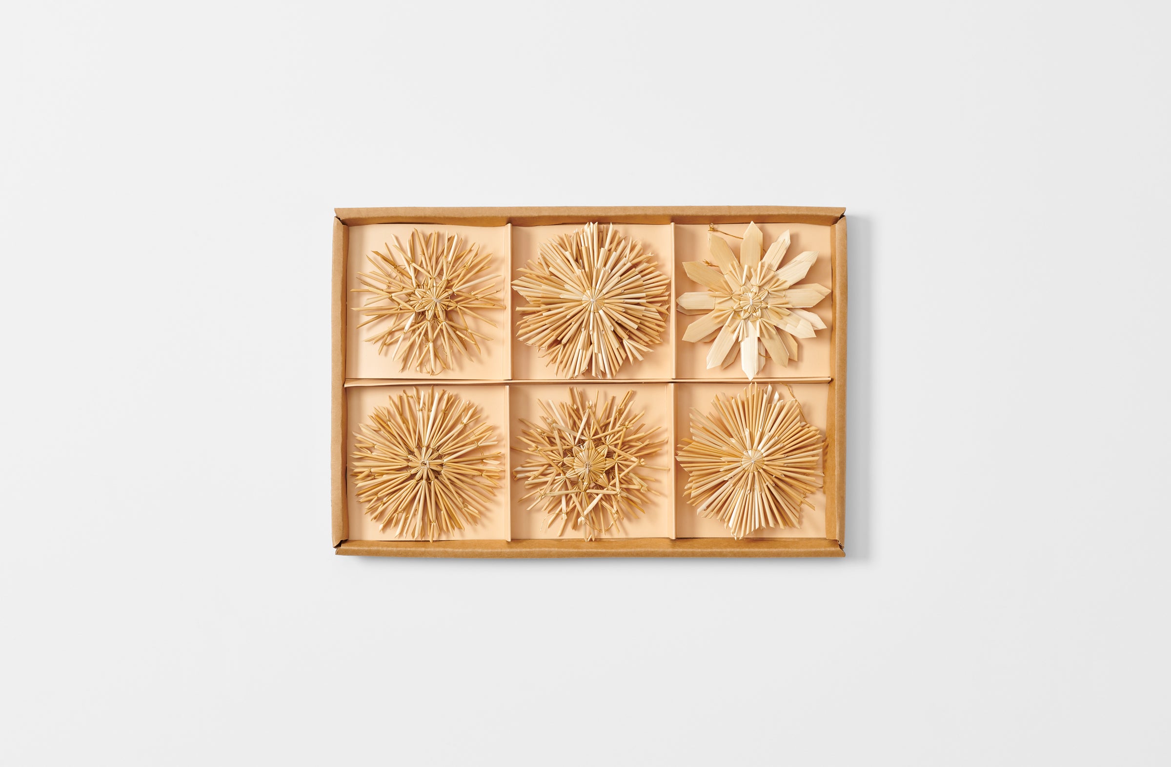 Straw star ornaments boxed