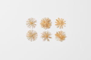 Six styles of straw star ornaments