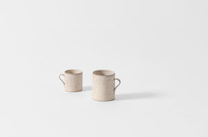 Takashi Endo large white mug with small white mug.