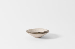 Takashi Endo small white shallow bowl and large white shallow bowl nested.