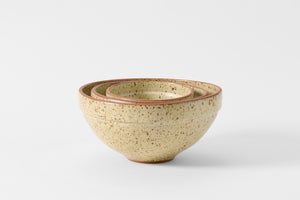 Victoria Morris mottled ivory dough bowls nested. Default 