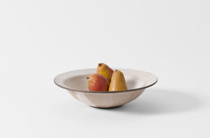 Victoria Morris rimmed serving bowl with pears.