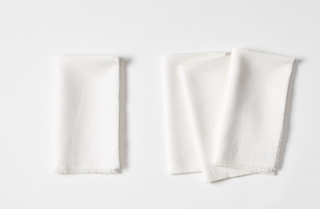 Boxwood Linen Oyster Fringed Napkin