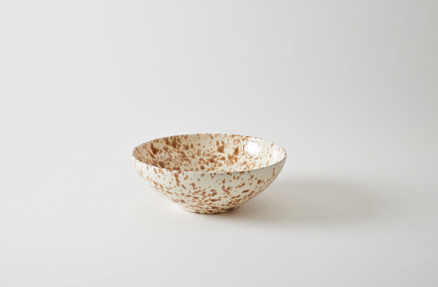 Brown on Cream Splatterware 13 Inch Serving Bowl