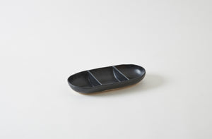 Christiane Perrochon Black Small Oval Dish with Three Spaces