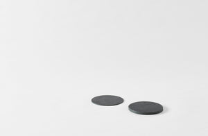 Michaël Verheyden Black Round Leather Coasters Set of Four