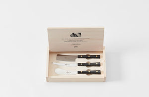 Berti Ebony Set of 3 Cheese Knives in Box