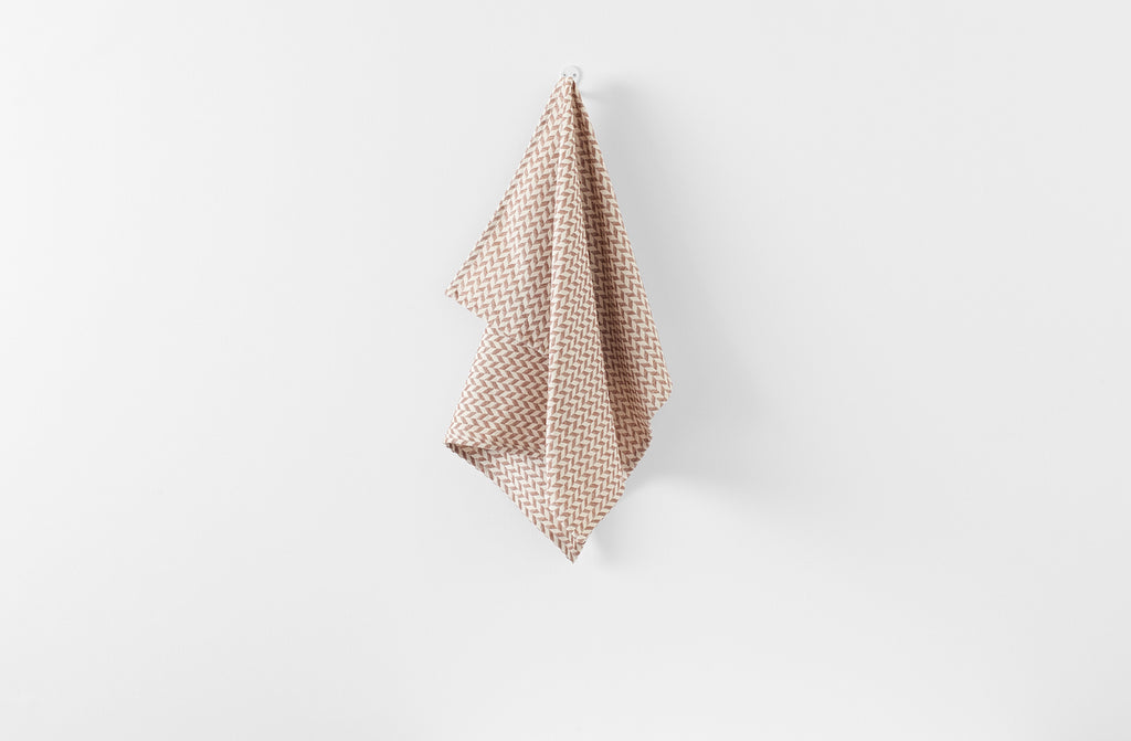 Tori Murphy MARCH Chestnut Herringbone Kitchen Towel