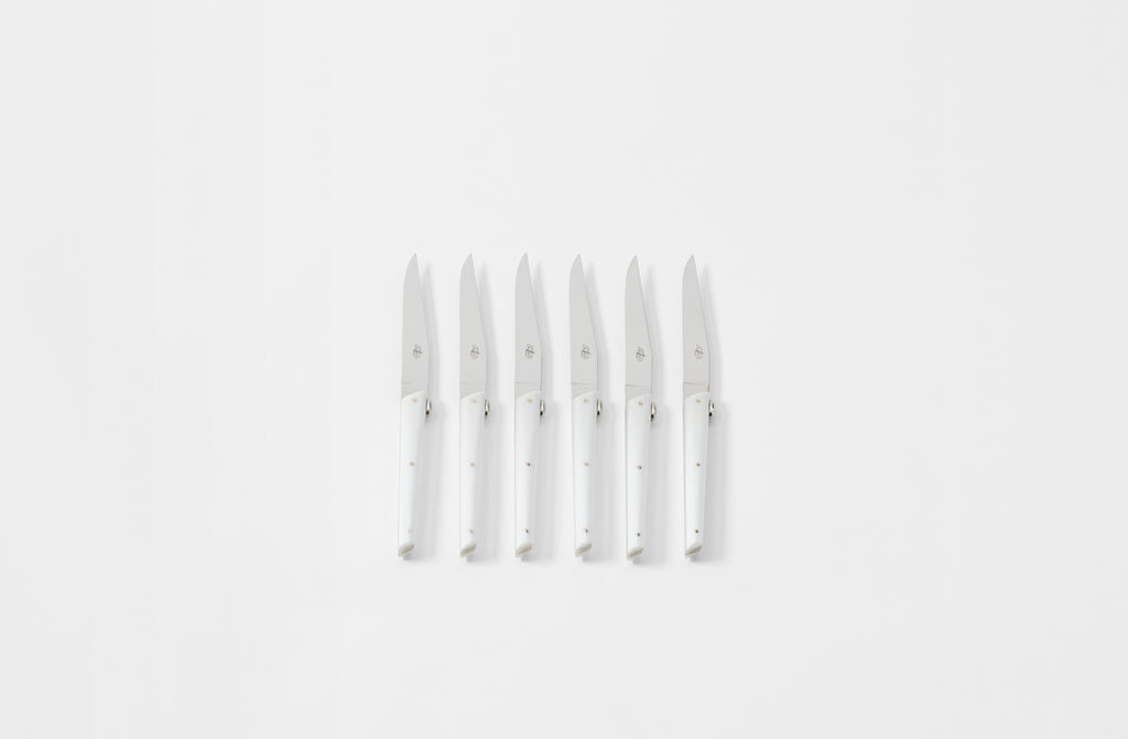 Forge De Laguiole Olivier Gagnère White Acrylic Table Knives Set of 6