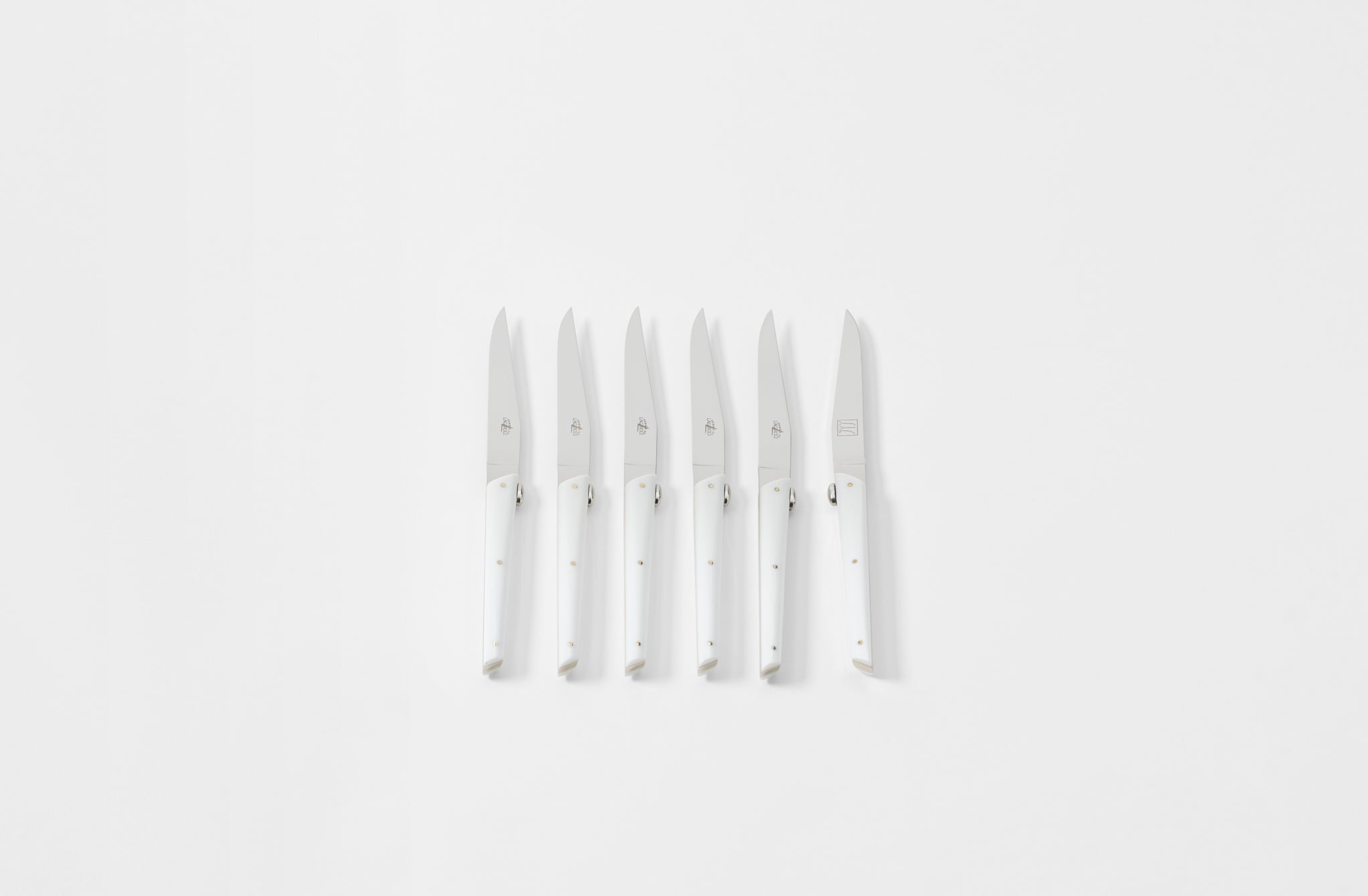 Forge De Laguiole Olivier Gagnère White Acrylic Table Knives Set of 6