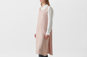 At Work MARCH Dusty Pink Linen Cross Back Apron