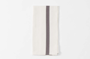 White and Brown Piano Stripe Kitchen Towel