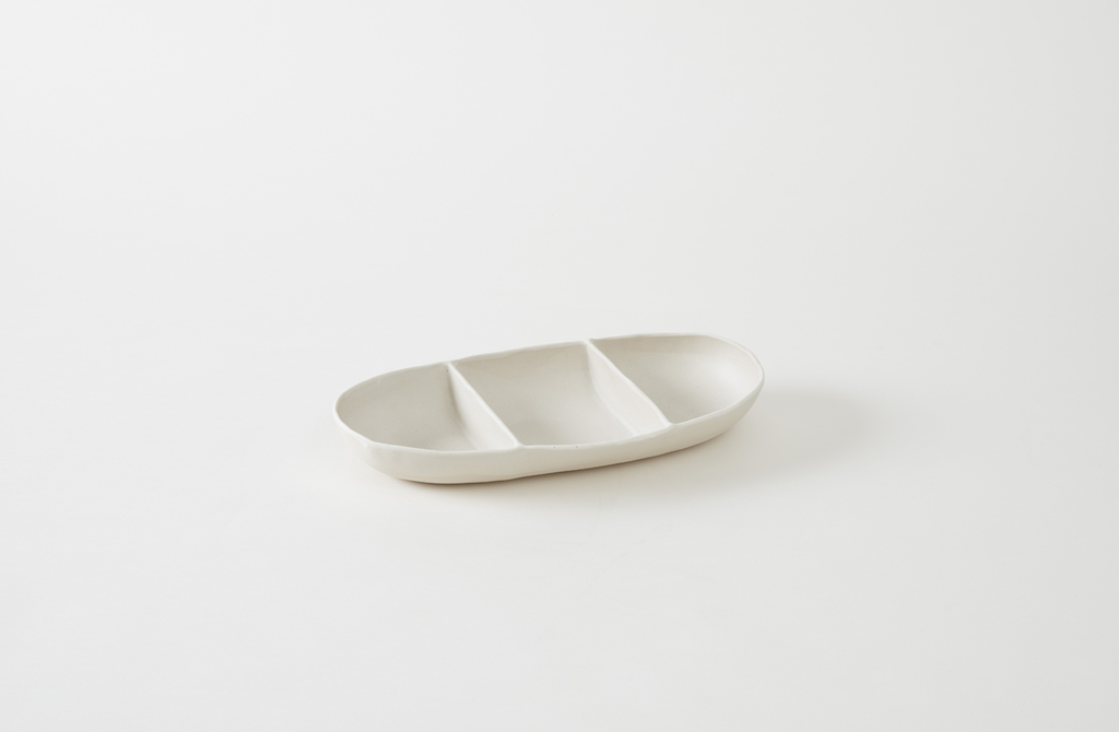 Christiane Perrochon Powder White Small Oval with Three Spaces