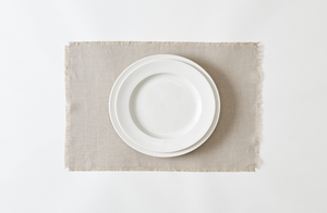 Boxwood Linen Flax Fringed Placemat