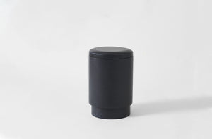 Michaël Verheyden Tabou Footed Stool in Black Leather