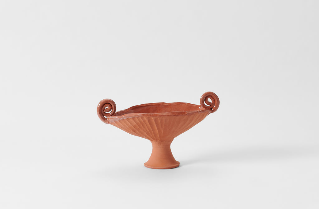 Frances Palmer Terracotta Fern Pedestal Bowl