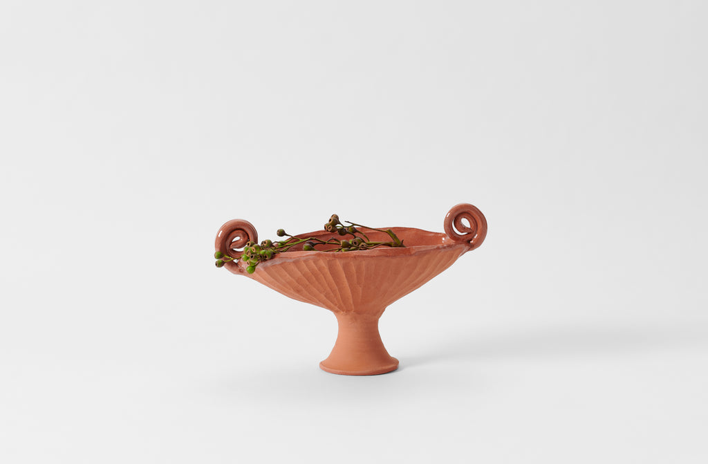 Frances Palmer Terracotta Fern Pedestal Bowl