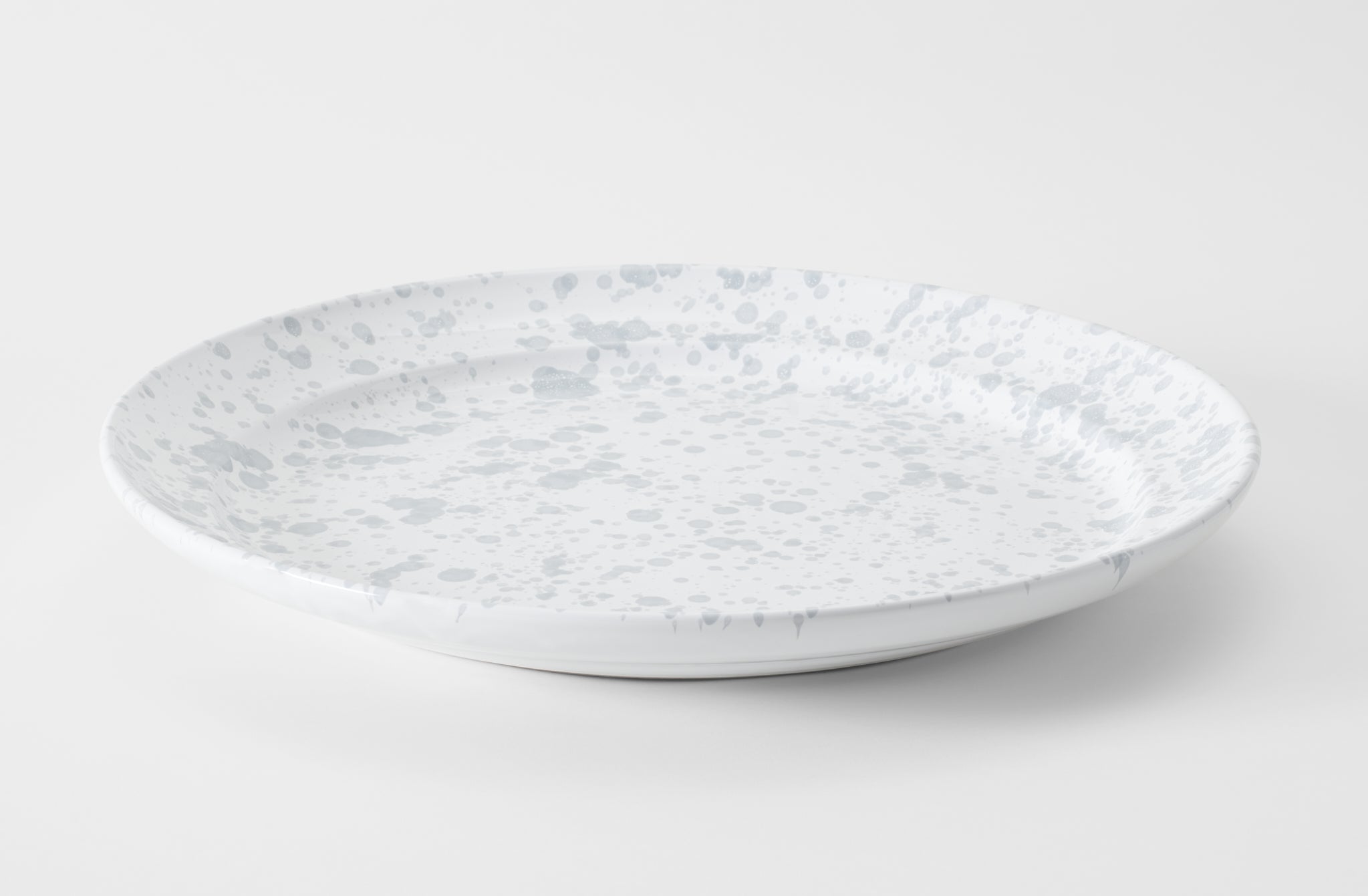 Grey on White Splatterware 20.75 Inch Platter
