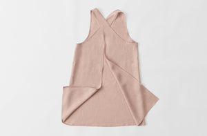 At Work MARCH Dusty Pink Linen Cross Back Apron