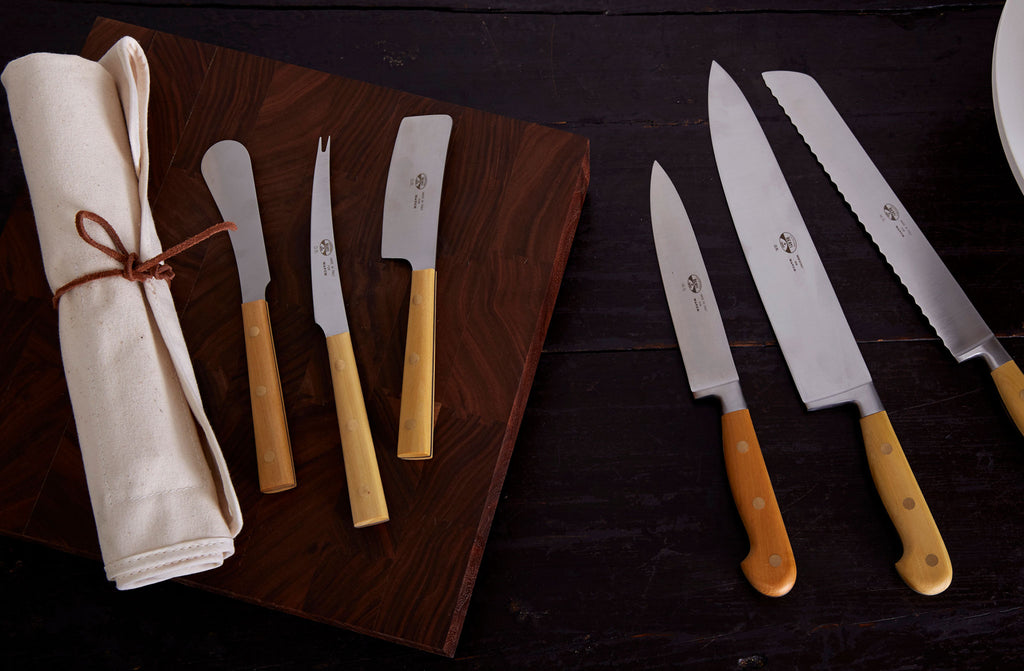 Berti Cheese Knives (Set of 3) in Tortoise Lucite or Boxwood on Food52
