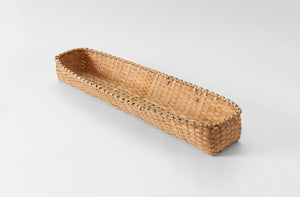 MARCH Black Ash Natural Rectangular Tabletop Basket