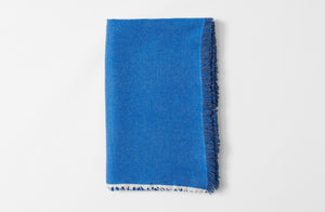 Charcoal and Cobalt Cashmere Throw Blanket