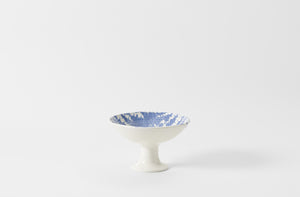 Frances Palmer Blue and White Slip Pedestal Bowl