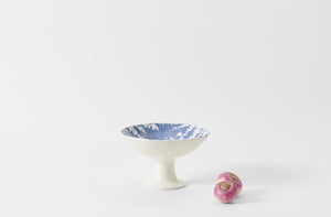 Frances Palmer Blue and White Slip Pedestal Bowl