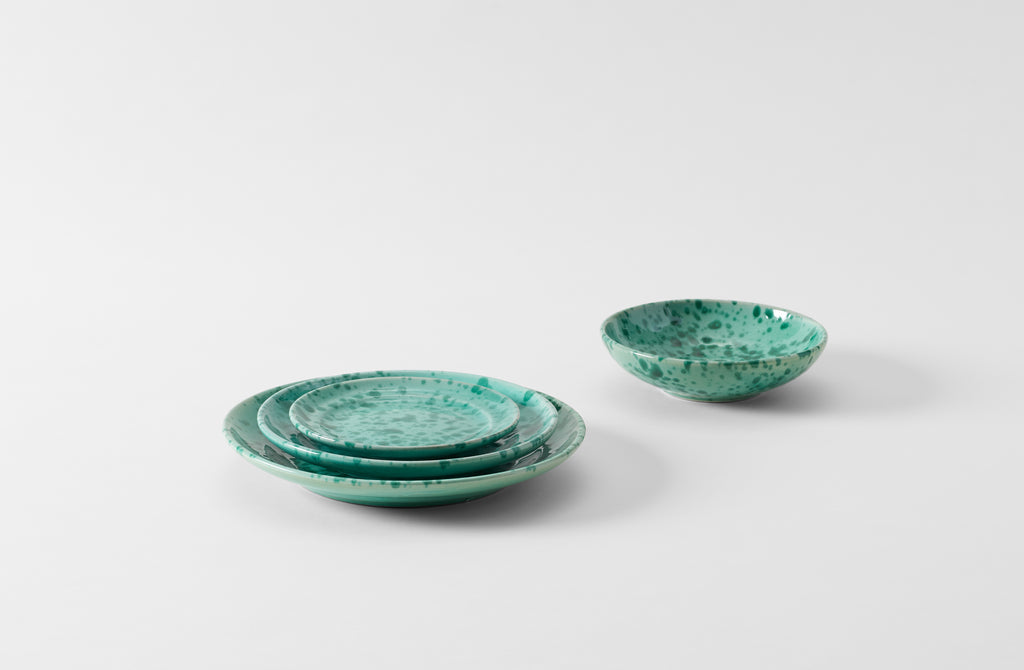 Green on Green Splatterware Dinnerware – MARCH