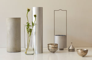 Michaël Verheyden Brushed Aluminum Tall Cylinder Vase