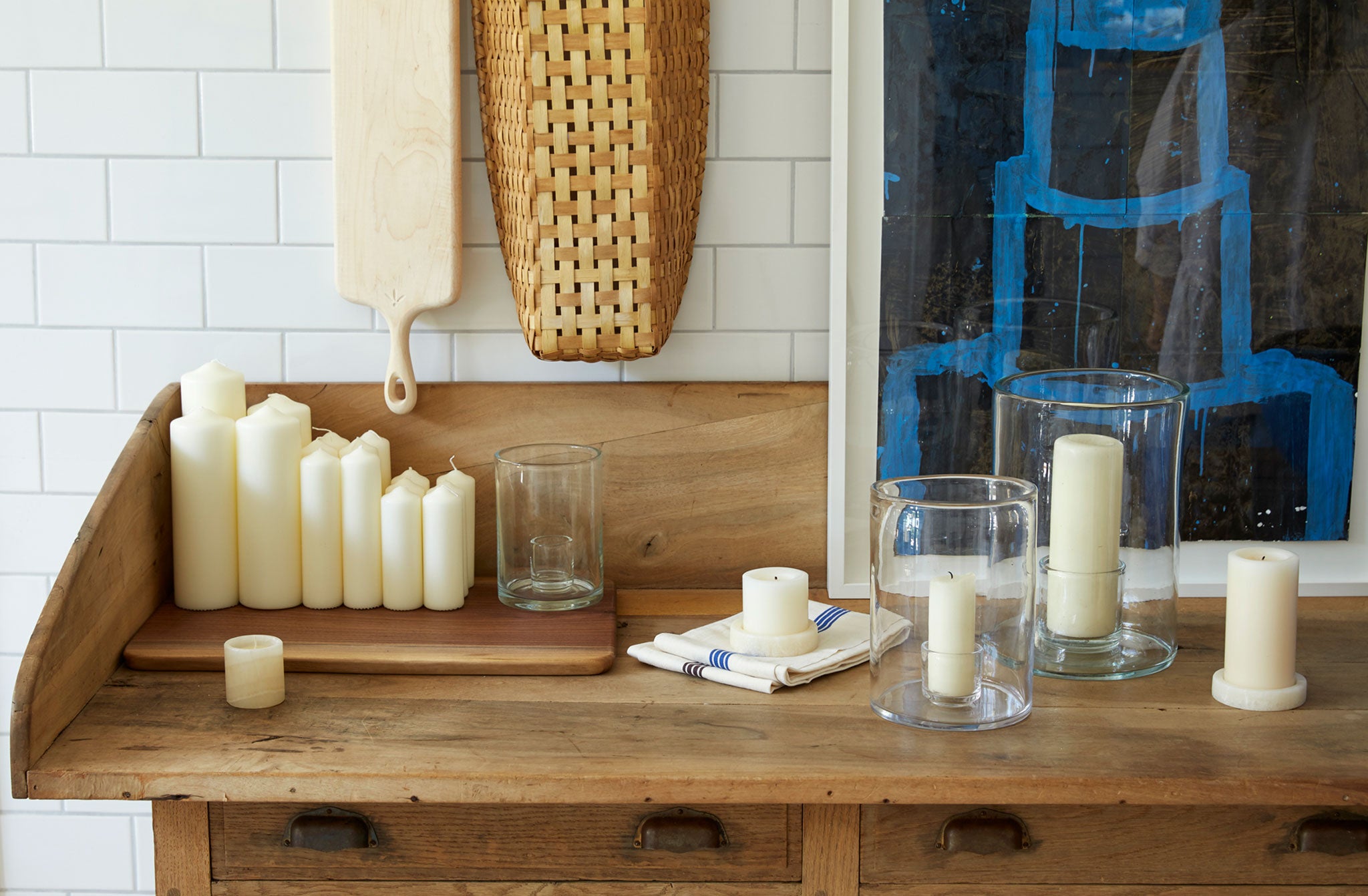 White Onyx Pillar Candle Holder